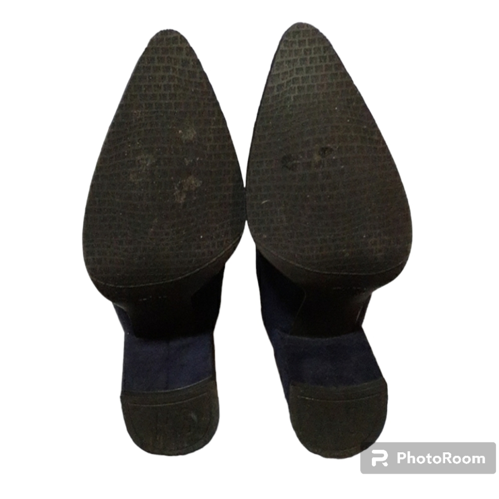 Stuart Weitzman Straighten Nice Blue Suede Boots - Picture 7 of 13